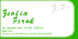 zsofia pirok business card